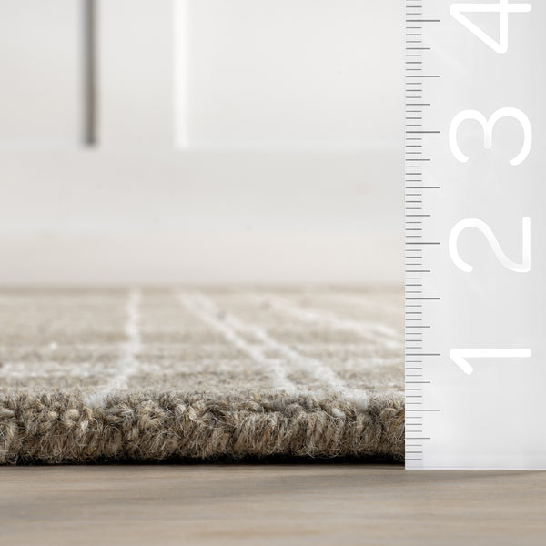 Nuloom Tirza Plaid Wool Area Rug Sand