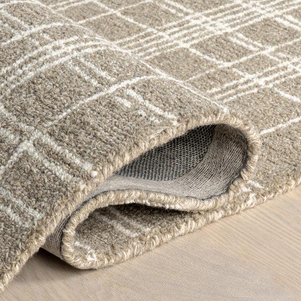 Nuloom Tirza Plaid Wool Area Rug Sand