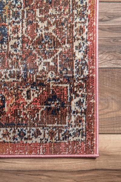 Nuloom Traditional Amber Medallion Orange