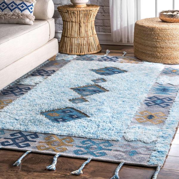 Nuloom Transitional Candance Shaggy Tassel Blue