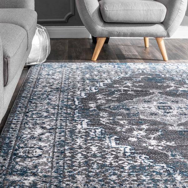 Nuloom Transitional Medallion Lucille Grey