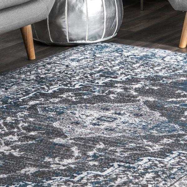 Nuloom Transitional Medallion Lucille Grey