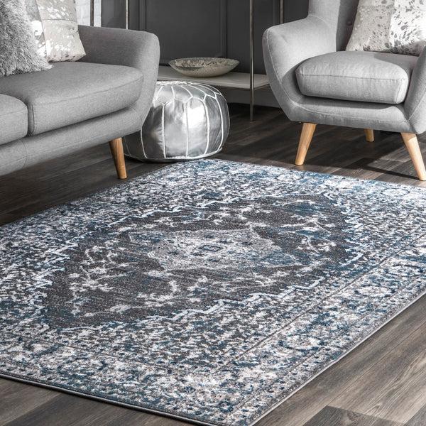 Nuloom Transitional Medallion Lucille Grey