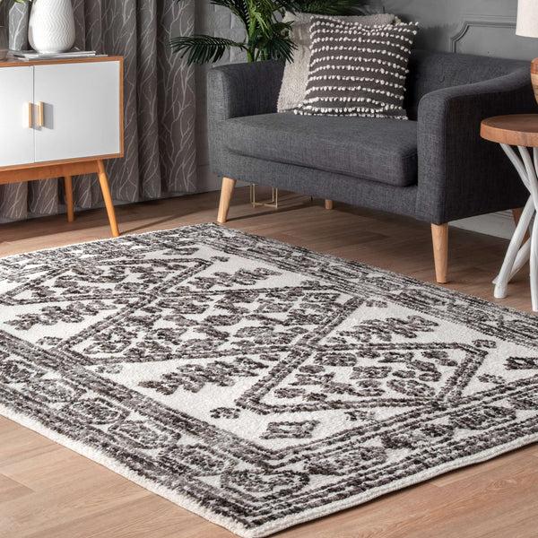 Nuloom Transitional Medallion Tamar Area Rug Grey