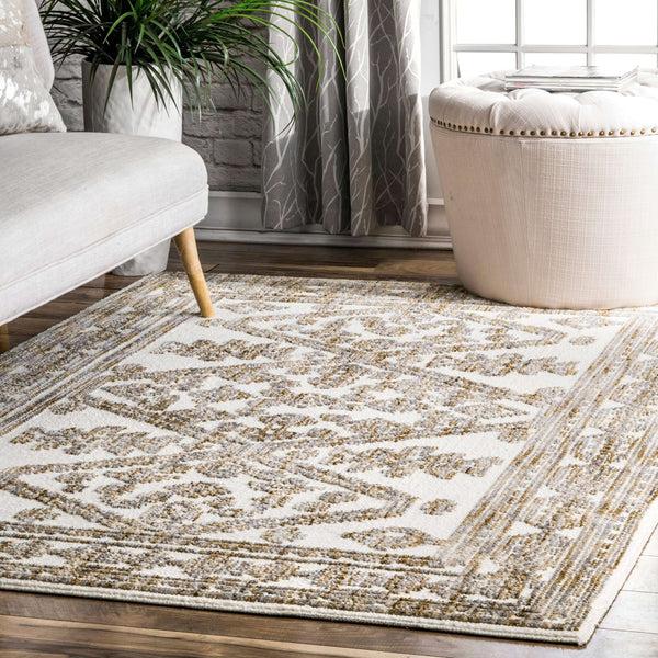 Nuloom Transitional Medallion Tamar Area Rug Grey
