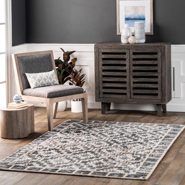 Nuloom Trena Tribal Geometric Area Rug Dark Gray
