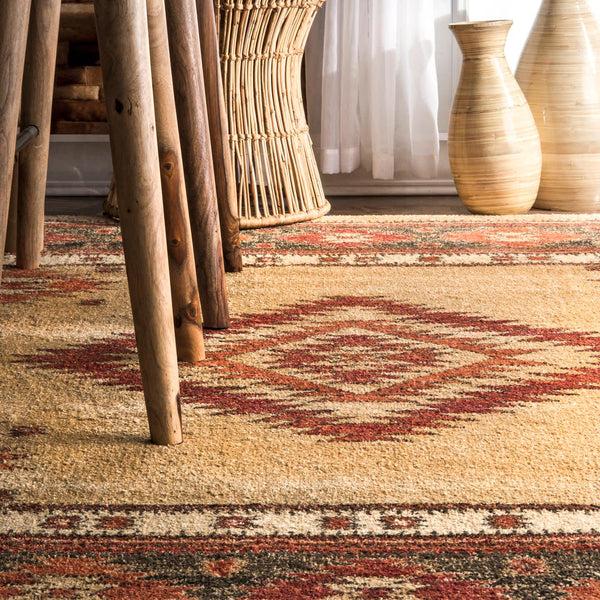 Nuloom Tribal Diamond Margene Area Rug Red
