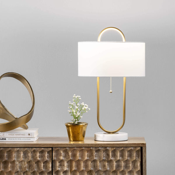 Nuloom Turin 20" Steel Table Lamp Gold