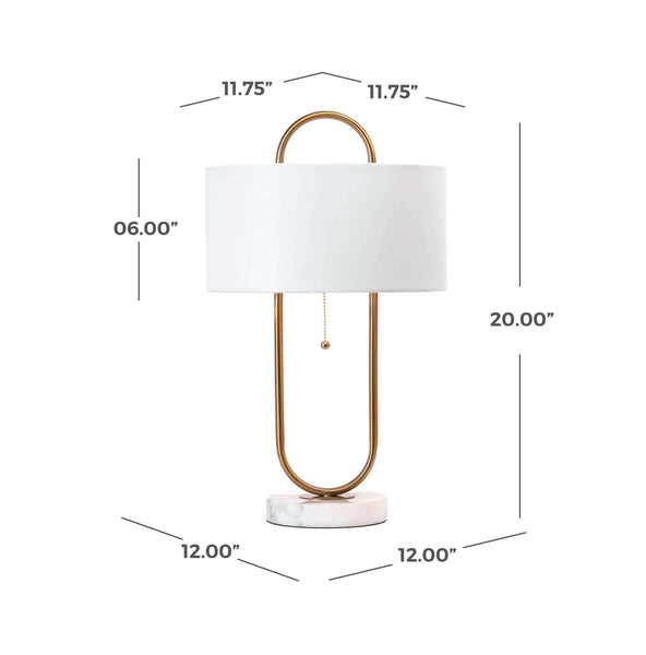 Nuloom Turin 20" Steel Table Lamp Gold