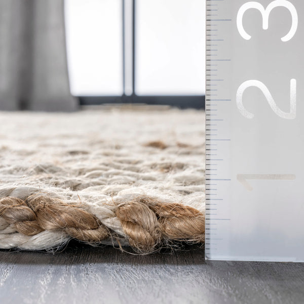 Nuloom Vania Chevron Jute Area Rug Ivory