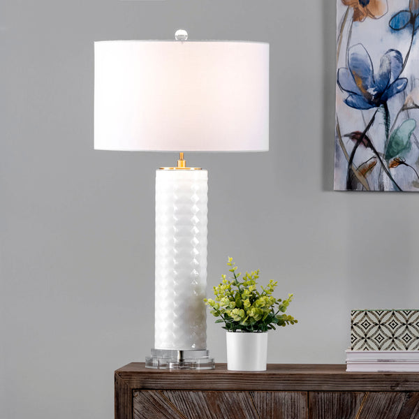 Nuloom Verona 31" Glass Table Lamp White