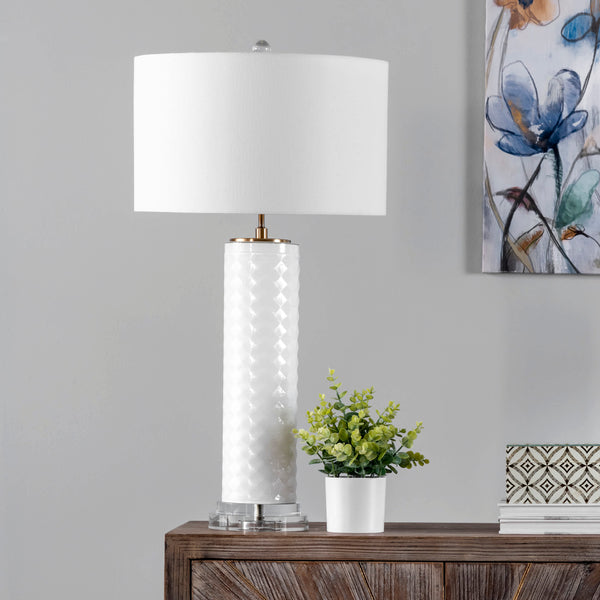 Nuloom Verona 31" Glass Table Lamp White