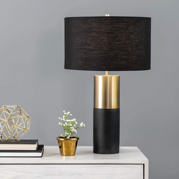 Nuloom Vesey 24" Modern Concrete Table Lamp Black