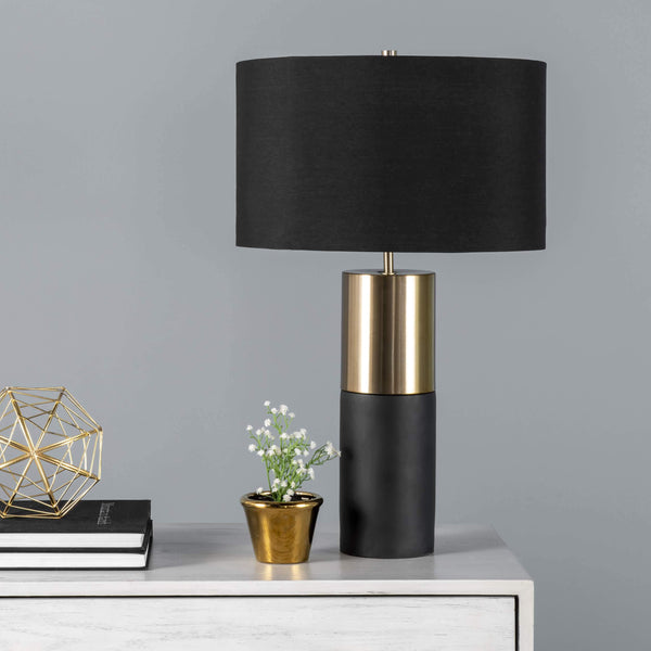 Nuloom Vesey 24" Modern Concrete Table Lamp Black