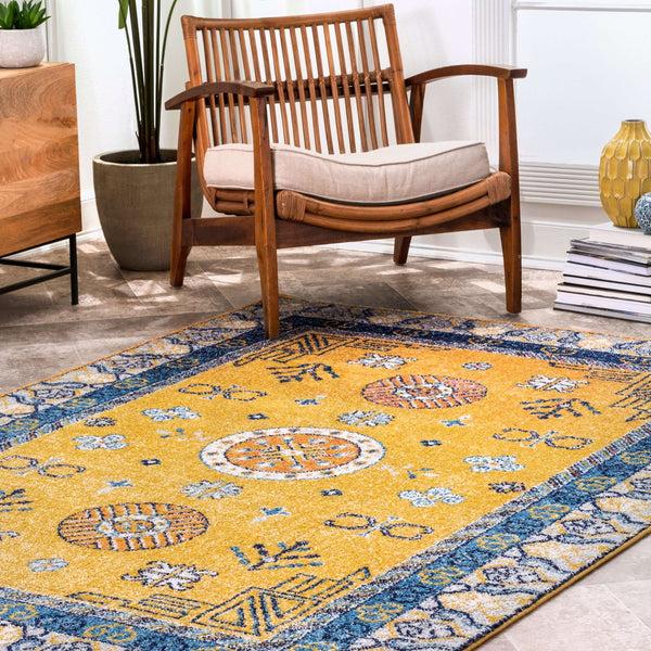 Nuloom Vintage Border Motif Blue
