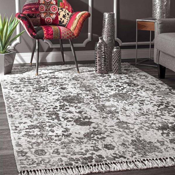 Nuloom Vintage Ezra Fringe Area Rug Grey