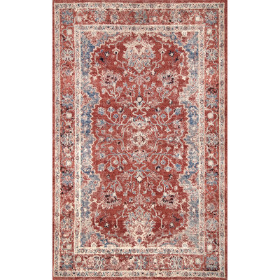 nuloom Vintage Faded Evelyn Area Rug Red