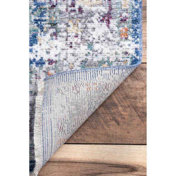 Nuloom Vintage Kali Floral Fringe Area Rug Blue