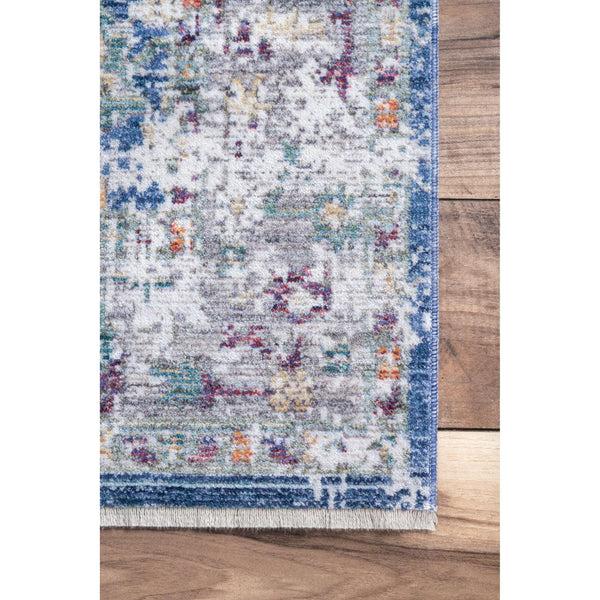 Nuloom Vintage Kali Floral Fringe Area Rug Blue