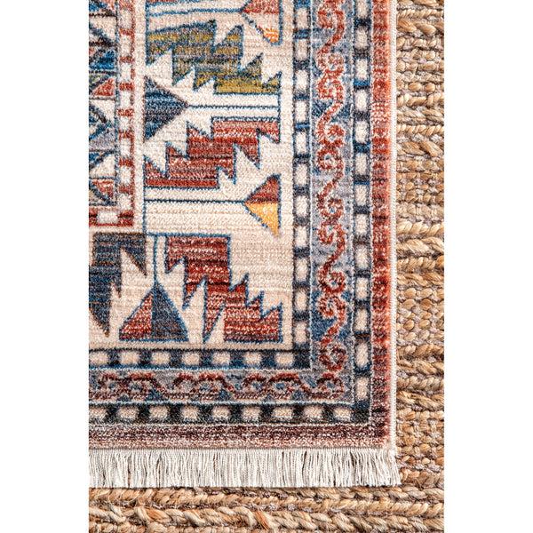 Nuloom Vintage Kathryn Aztec Tassel Area Rug Blue