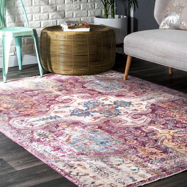 Nuloom Vintage Kaye Gabbeh Fringe Area Rug Pink