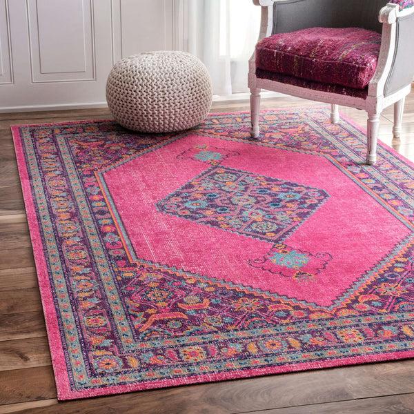 Nuloom Vintage Medallion Dortha Grey