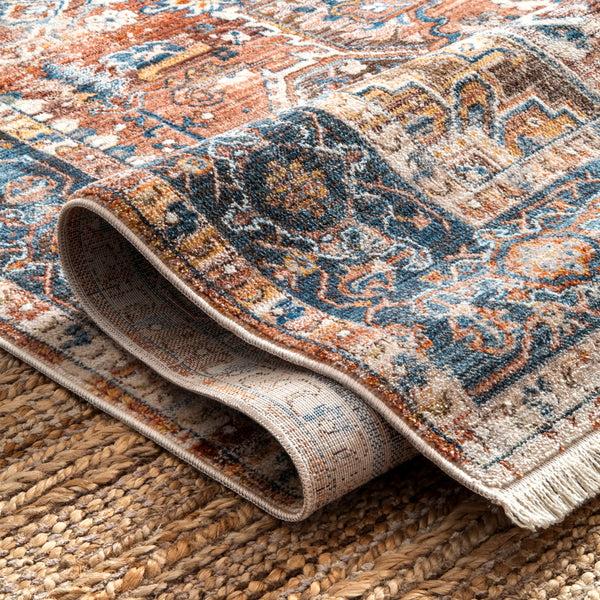 Nuloom Vintage Pauline Floral Tassel Area Rug Rust