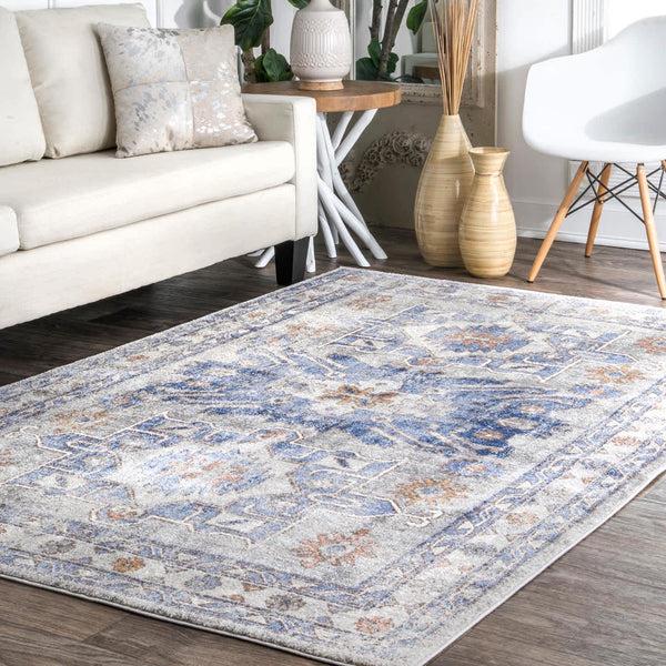 Nuloom Vintage Rebecca Floral Blue