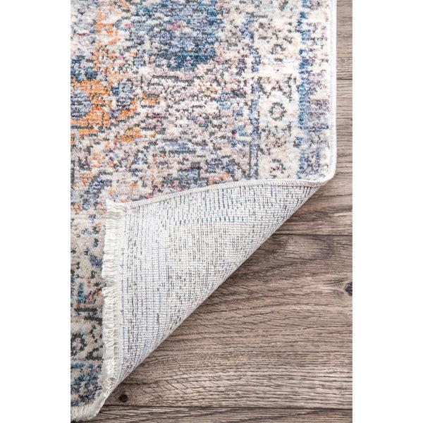 Nuloom Vintage Toni Medallion Fringe Area Rug Blue