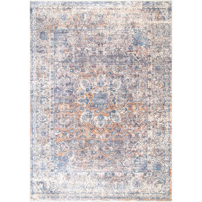 nuloom Vintage Toni Medallion Fringe Area Rug Blue