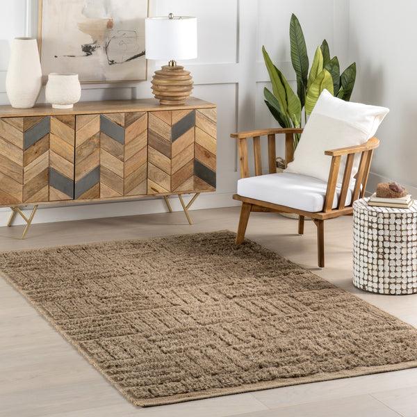 Nuloom Vonda Geometric Jute Area Rug Natural
