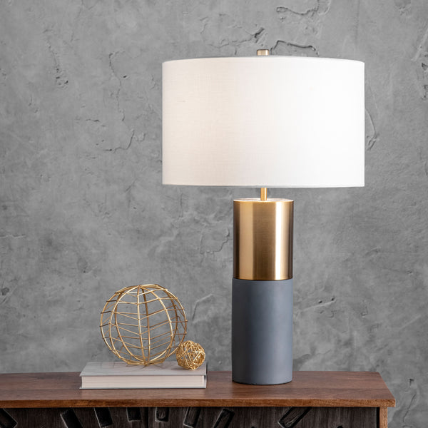 Nuloom Wilmot 24" Concrete & Iron Table Lamp Brass