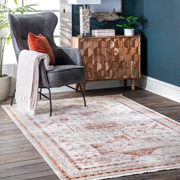 Nuloom Zahra Faded Native Panels Area Rug Beige