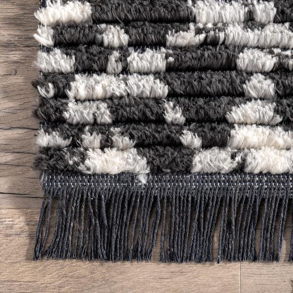 Nuloom Odelia Modern Abstract Tasseled Area Rug Gray