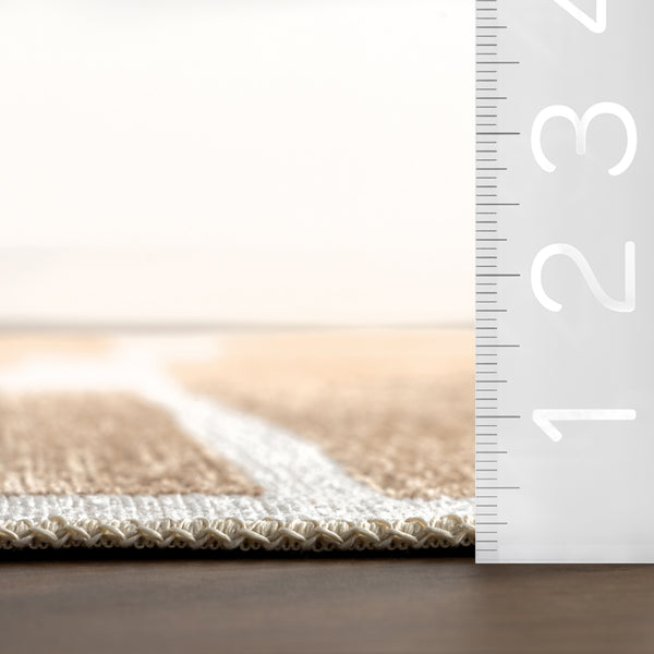 Nuloom Odilia Geometric Machine Washable Area Rug Taupe
