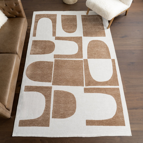 Nuloom Odilia Geometric Machine Washable Area Rug Taupe