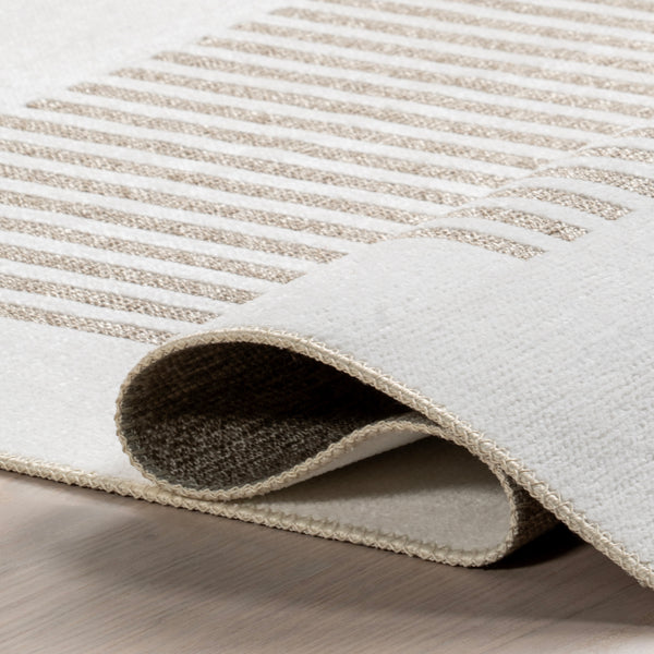 Nuloom Ofeliya Geometric Reversible Machine Washable Area Rug Beige