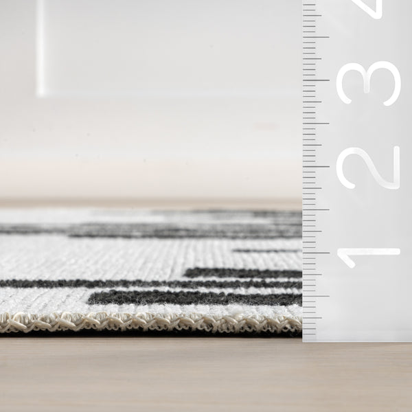 Nuloom Olea Abstract Machine Washable Area Rug Black/Cream
