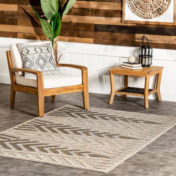 Nuloom Oliva Modern Diamond Indoor/Outdoor Area Rug Beige