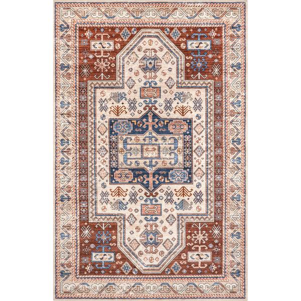 nuloom Órla Tribal Bordered Machine Washable Area Rug Rust