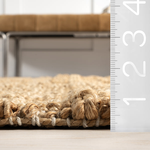 Nuloom Oslo Classic Farmhouse Jute Fringe Area Rug Natural