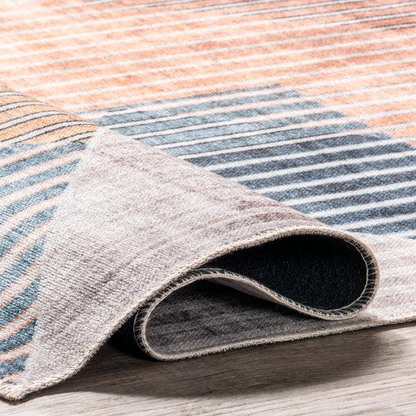 Nuloom Page Diamond Striped Machine Washable Area Rug Beige
