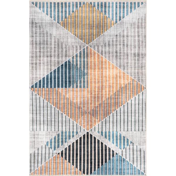 nuloom Page Diamond Striped Machine Washable Area Rug Beige