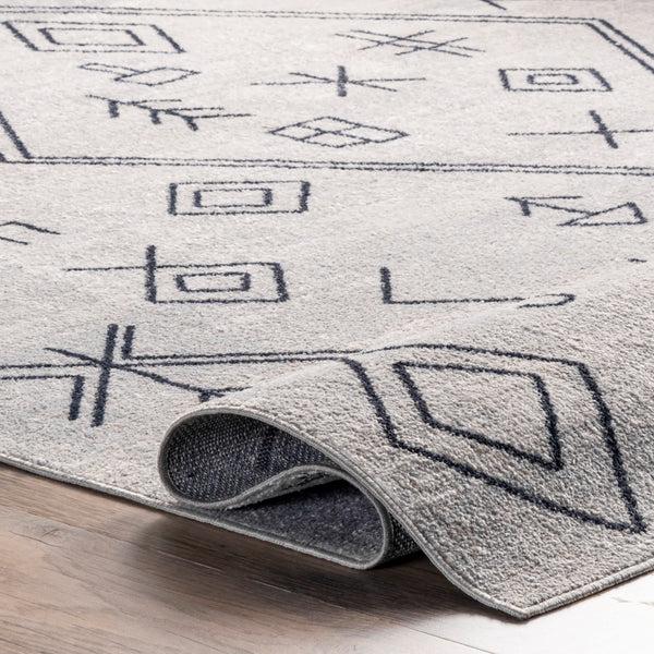 Nuloom Paige Machine Washable Moroccan Motif Area Rug Gray