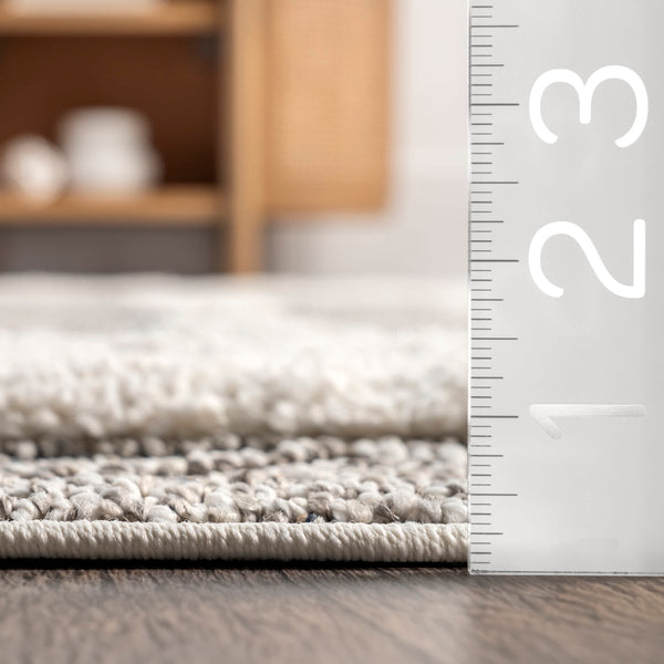 Nuloom Paola High Low Textured Shaggy Diamond Dotted Area Rug Grey