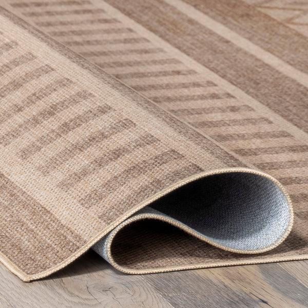 Nuloom Pattie Geometric Banded Easy-Jute Machine Washable Area Rug Natural