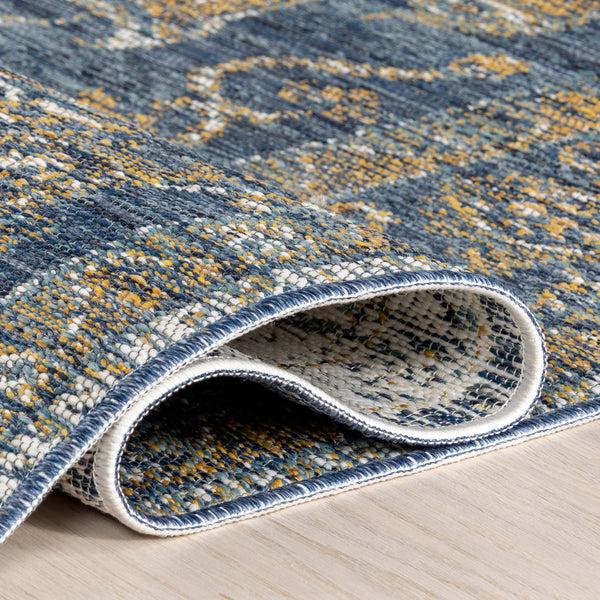 Nuloom Pearl Indoor/Outdoor Reversible Medallion Area Rug Cream & Blue