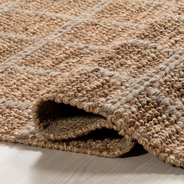 Nuloom Penni Checked Jute And Wool Area Rug Natural