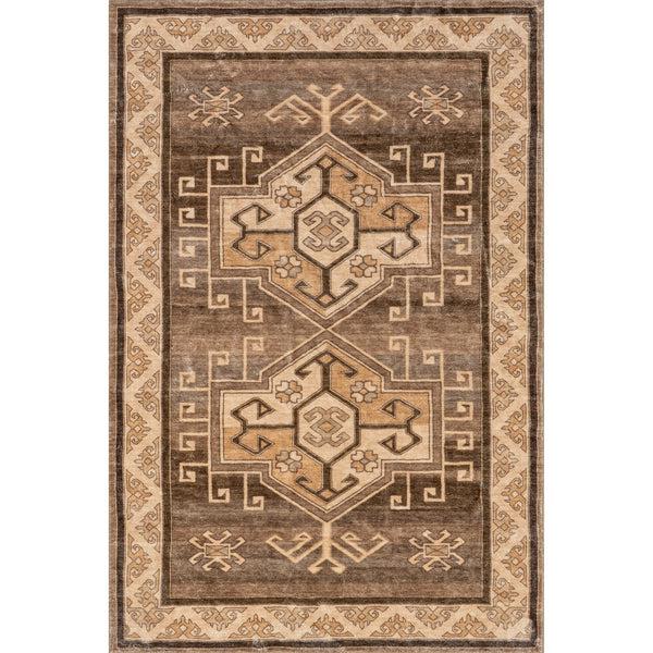 nuloom Peony Traditional Medallion Machine Washable Area Rug Brown