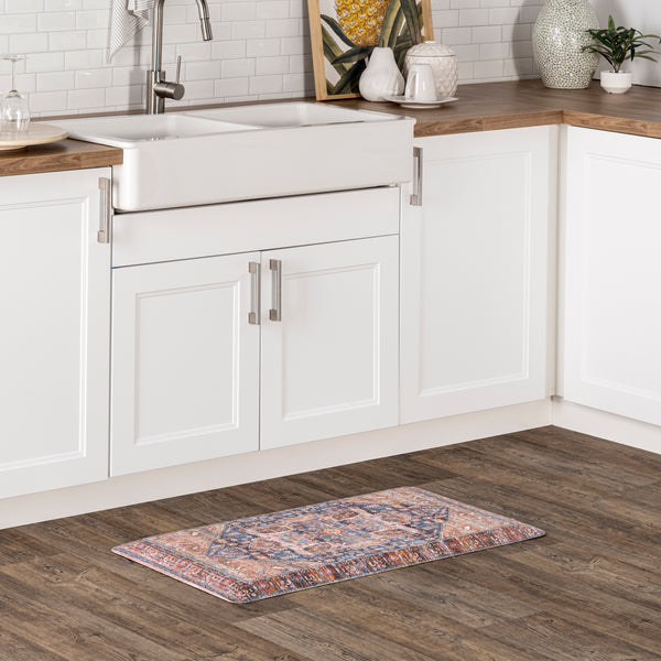 Nuloom Persian Traditional Kitchen Or Laundry Comfort Mat Blue